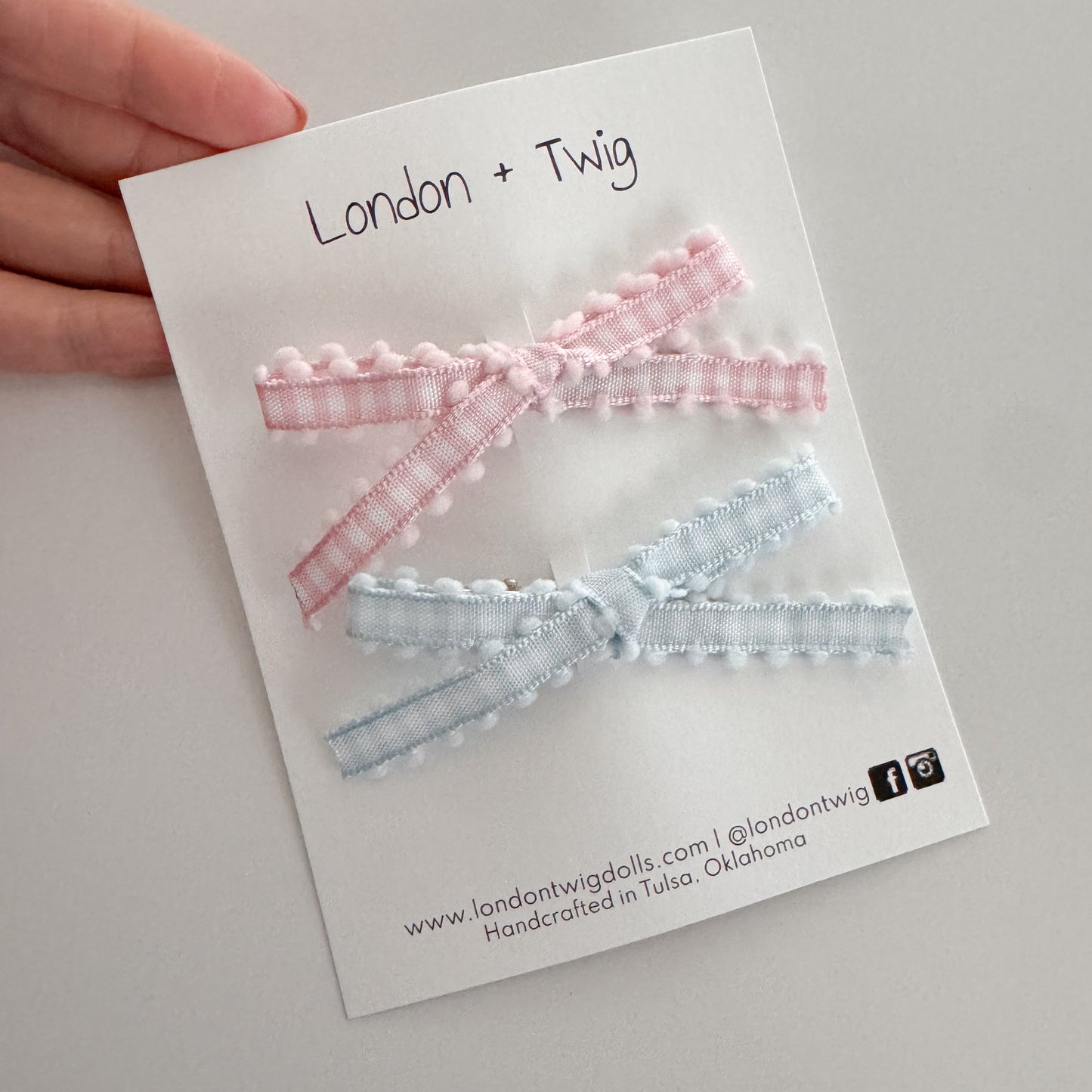 Blue + Pink gingham set