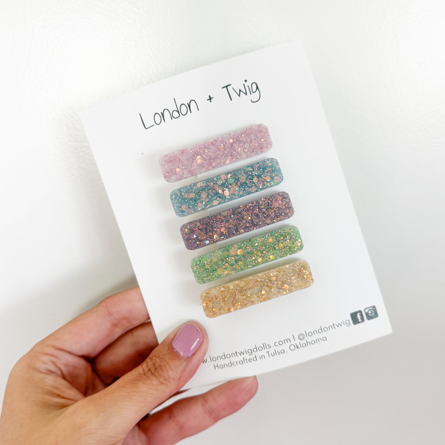 princess sparkly resin clip set 5 clips)