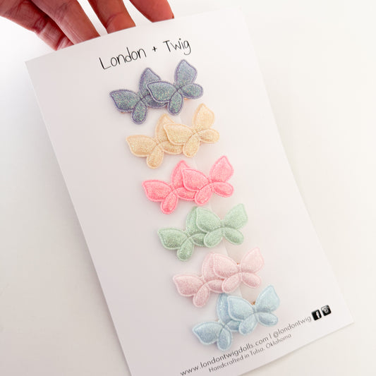 Sparkle butterfly clip set (6 clips)