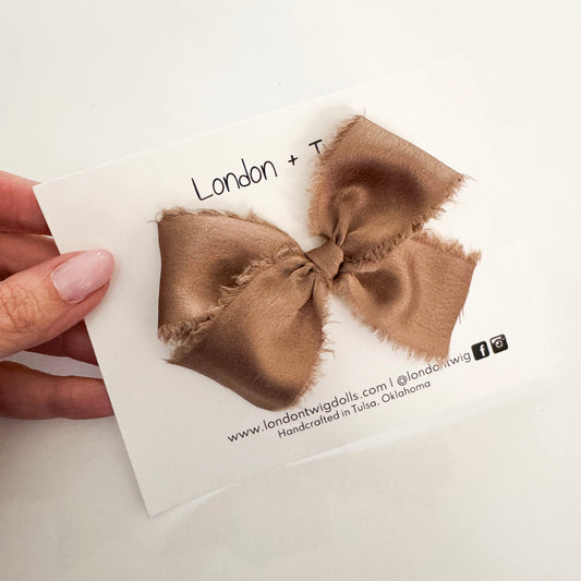 Frayed Satin Brighton in Spring mocha