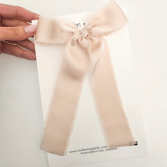 Frayed Satin Blyth in Ivory