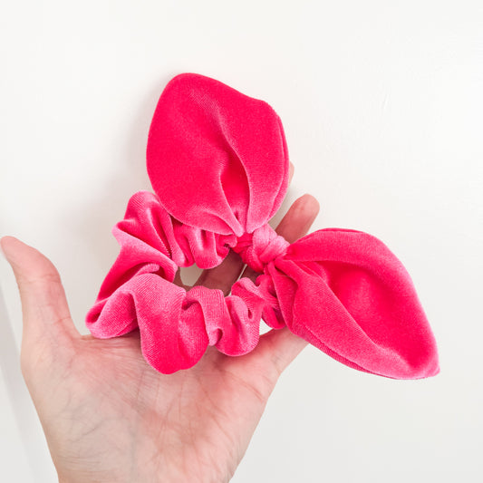 Hot Pink Velvet Scrunchie