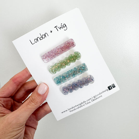 Everyday Glitter Resin Clips (4 clips)